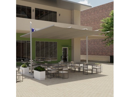 Maistra: cenador / pérgola retráctil, basculante y regulable en altura