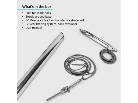 EZ Mast Inox - El Mástil Inox 304 Para Velas de Sombreo