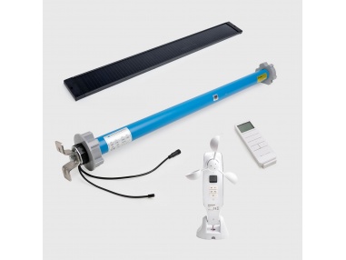 Kit Motor + Mando a Distancia + Panel Solar + Anemómetro - Kit de motorización para toldos