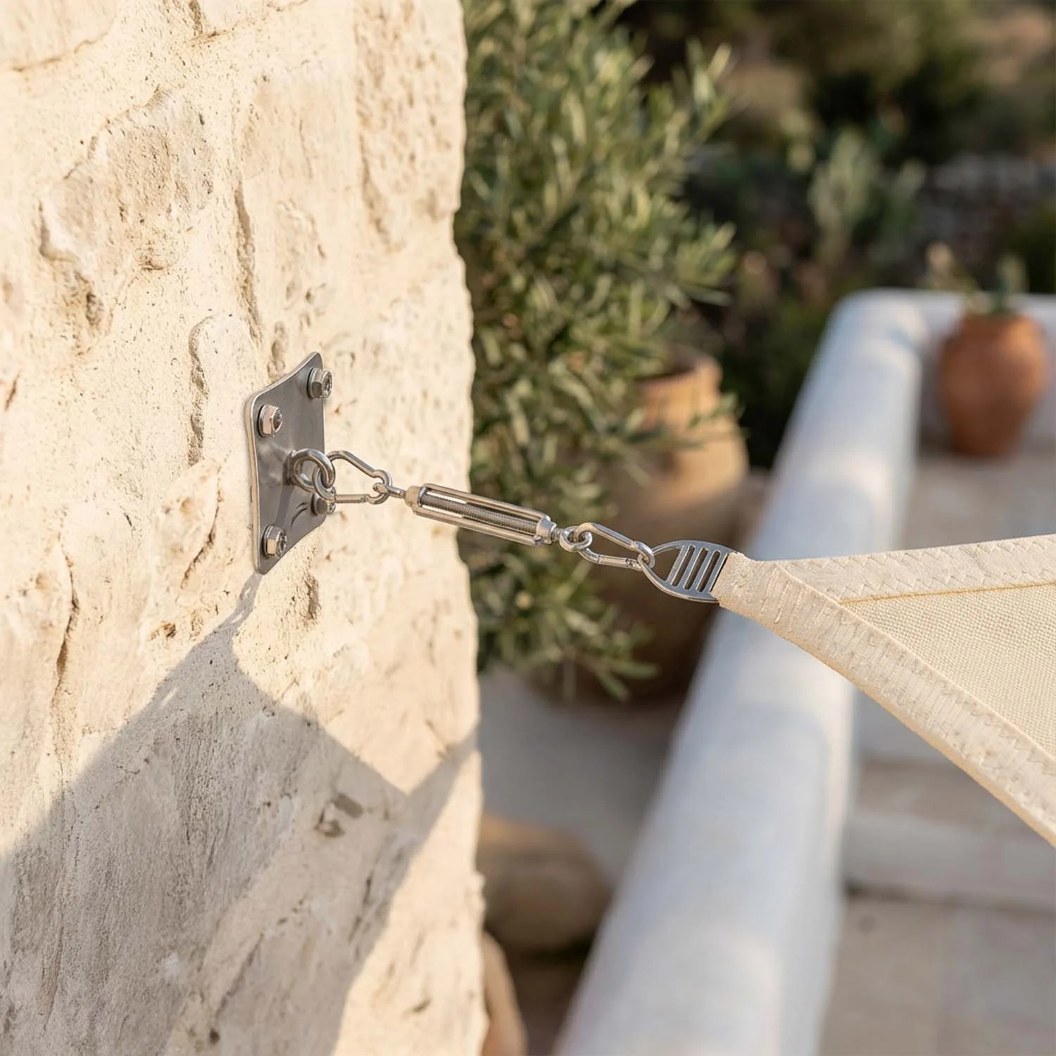 Kit de anclaje a pared EZ Wall Fix con Placa y Tensor Para Toldos De Vela 2