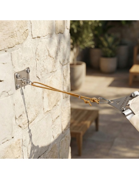 Anclaje A Pared SimplE Con Cuerda Náutica Para Toldos De Vela