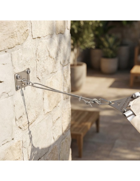 Anclaje A Pared SimplE Con Cuerda Náutica Para Toldos De Vela
