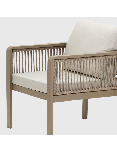 Genova: salón de jardín artesanal con cuerda trenzada a mano