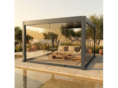 Cerramientos de vidrio corredero para Lyra T6 - Pérgola cerrada con cristal