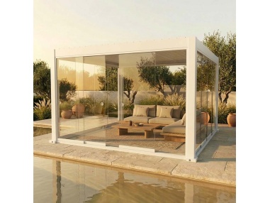 Cerramientos de vidrio corredero para Lyra T6 - Pérgola cerrada con cristal