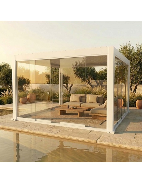 Cerramientos de vidrio corredero para Lyra T6 - Pérgola cerrada con cristal