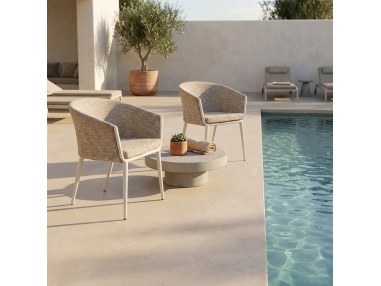 Mitara: Sillón de Comedor Outdoor en Tejido Tintado en Masa