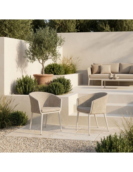 Mitara: Sillón de Comedor Outdoor en Tejido Tintado en Masa