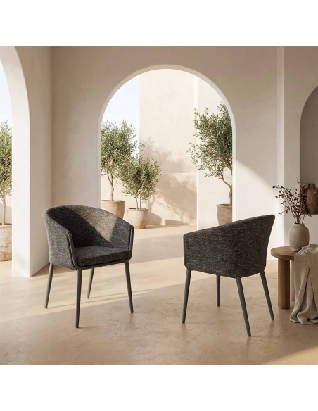 Mitara: Sillón de Comedor Outdoor en Tejido Tintado en Masa