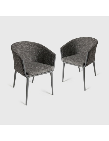 Mitara: Sillón de Comedor Outdoor en Tejido Tintado en Masa