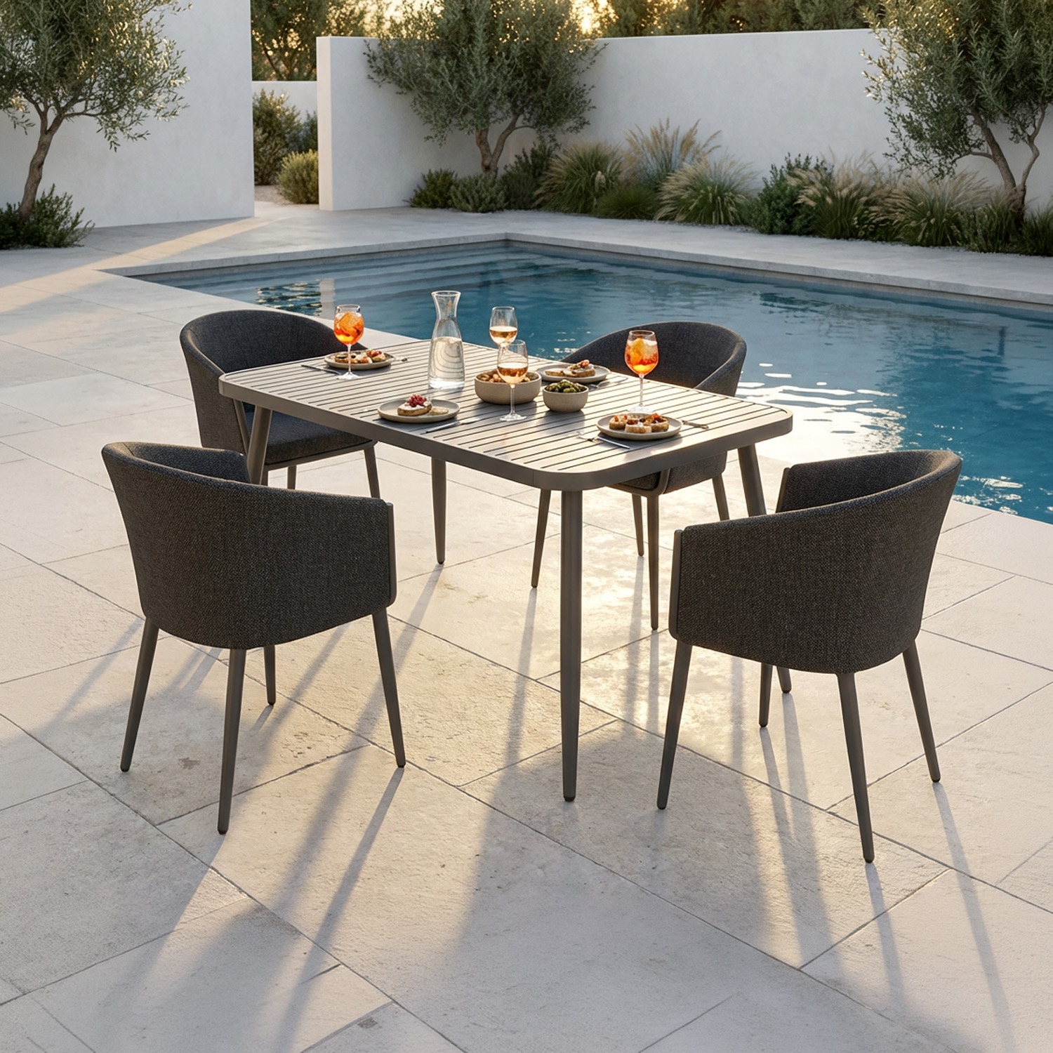 Conviva: Mesa de Comedor para Jardín en Aluminio