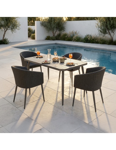 Conviva: Mesa de Comedor para Jardín en Aluminio