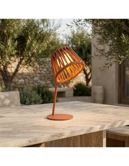 Mini Ropelle: Lámpara de mesa recargable en cuerda Olefin