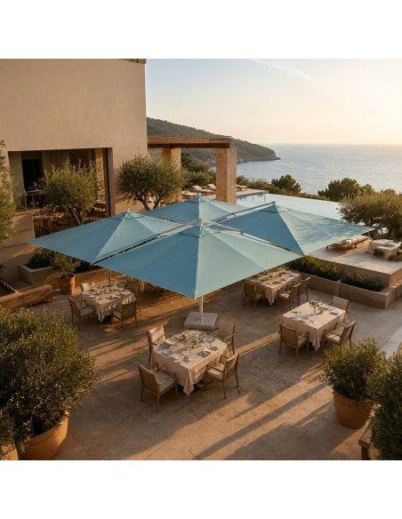 Cygnus Qadro: Parasol Cantilever con Cuatro Telas 6×6 m