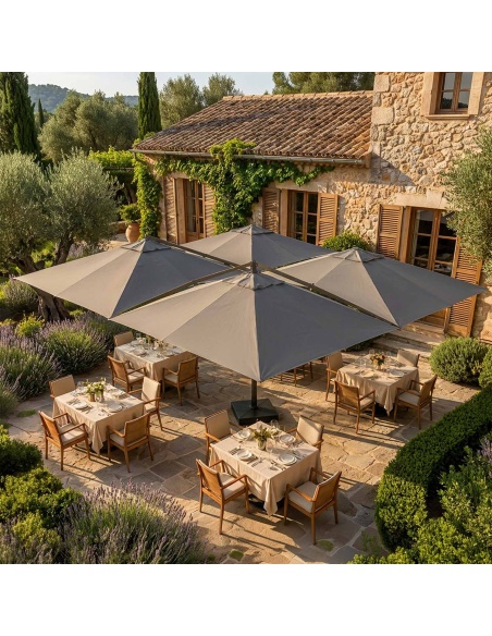 Cygnus Qadro: Parasol Cantilever con Cuatro Telas 6×6 m