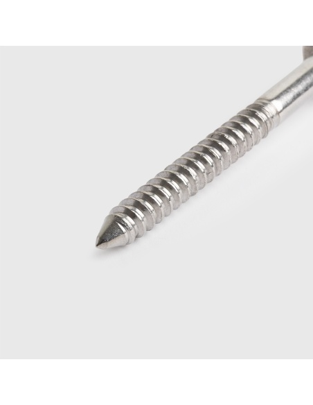 Cáncamo de rosca para madera en acero inox para velas de sombra