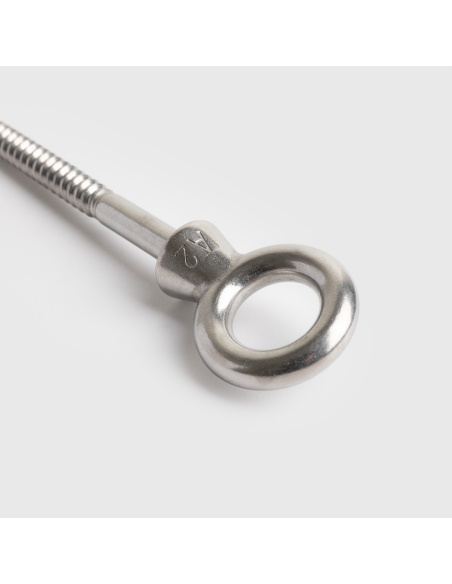 Cáncamo de rosca para madera en acero inox para velas de sombra