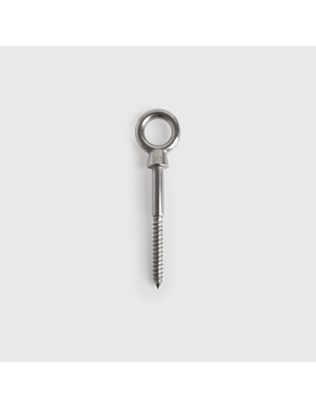 Cáncamo de rosca para madera en acero inox para velas de sombra
