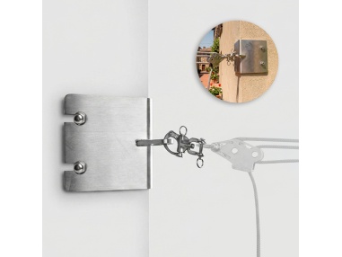 Landa: soporte de esquina exterior en acero inox para velas de sombra