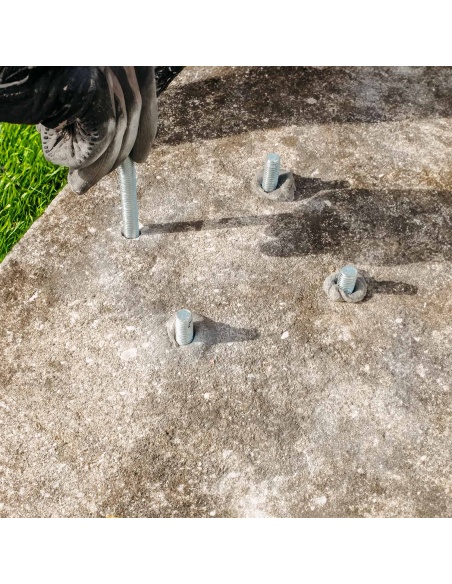 Juego de 4 varillas roscadas de acero galvanizado M12 longitud 13 cm