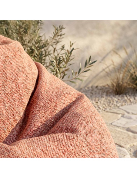 Thera Maxi: puff XL de exterior en bouclé, resistente a lluvia y UV