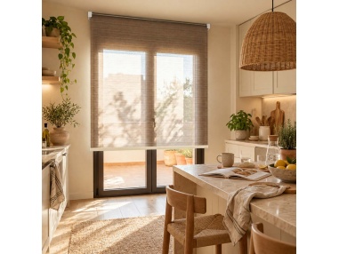 Estor Enrollable Transparente para Interiores, Recta Brush