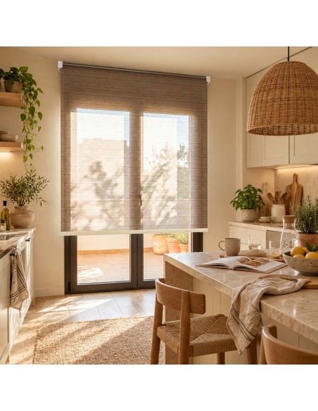 Estor Enrollable Transparente para Interiores, Recta Brush