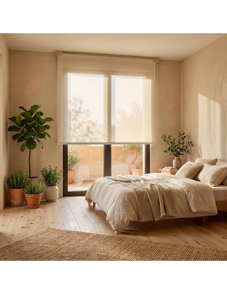 Estor Enrollable Transparente para Interiores, Recta Satin