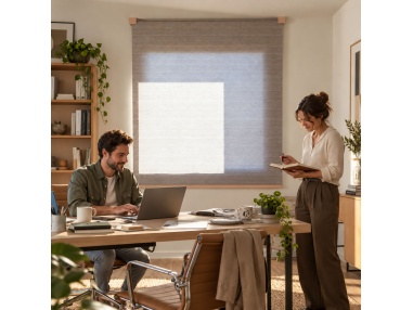 Estor Translúcido con Algodón para Interiores, Recta Earth