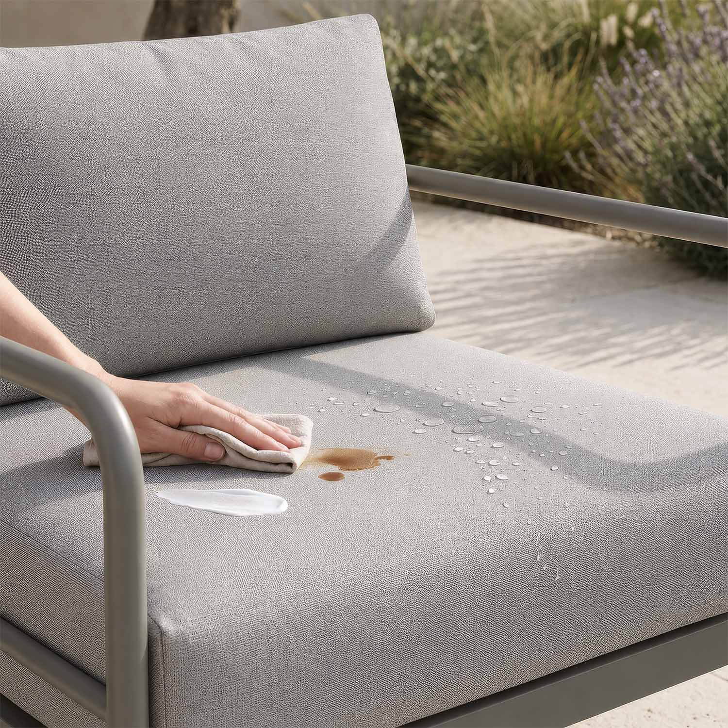Tejido Olefin: resistente al sol, al agua y a las manchas