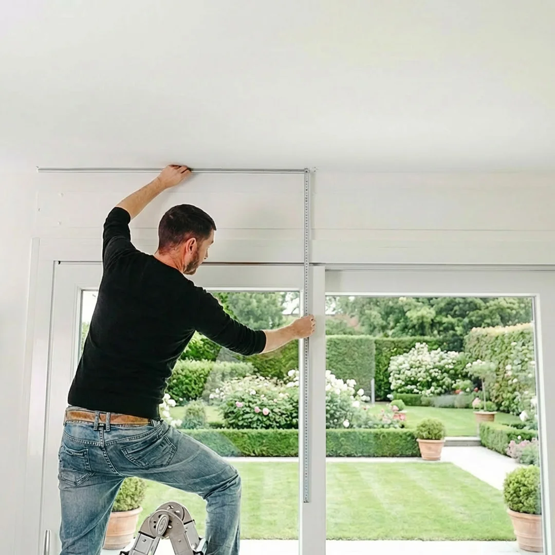 Esquema altura estor enrollable - desde el punto de fijación hasta el alféizar o el suelo