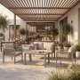 Genova - Salón de jardín con cuerda trenzada a mano