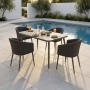 Conviva - Mesa de comedor exterior de aluminio con recubrimiento en polvo
